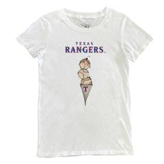 Texas Rangers Tiny Turnip Women's Triple Scoop T-Shirt - White