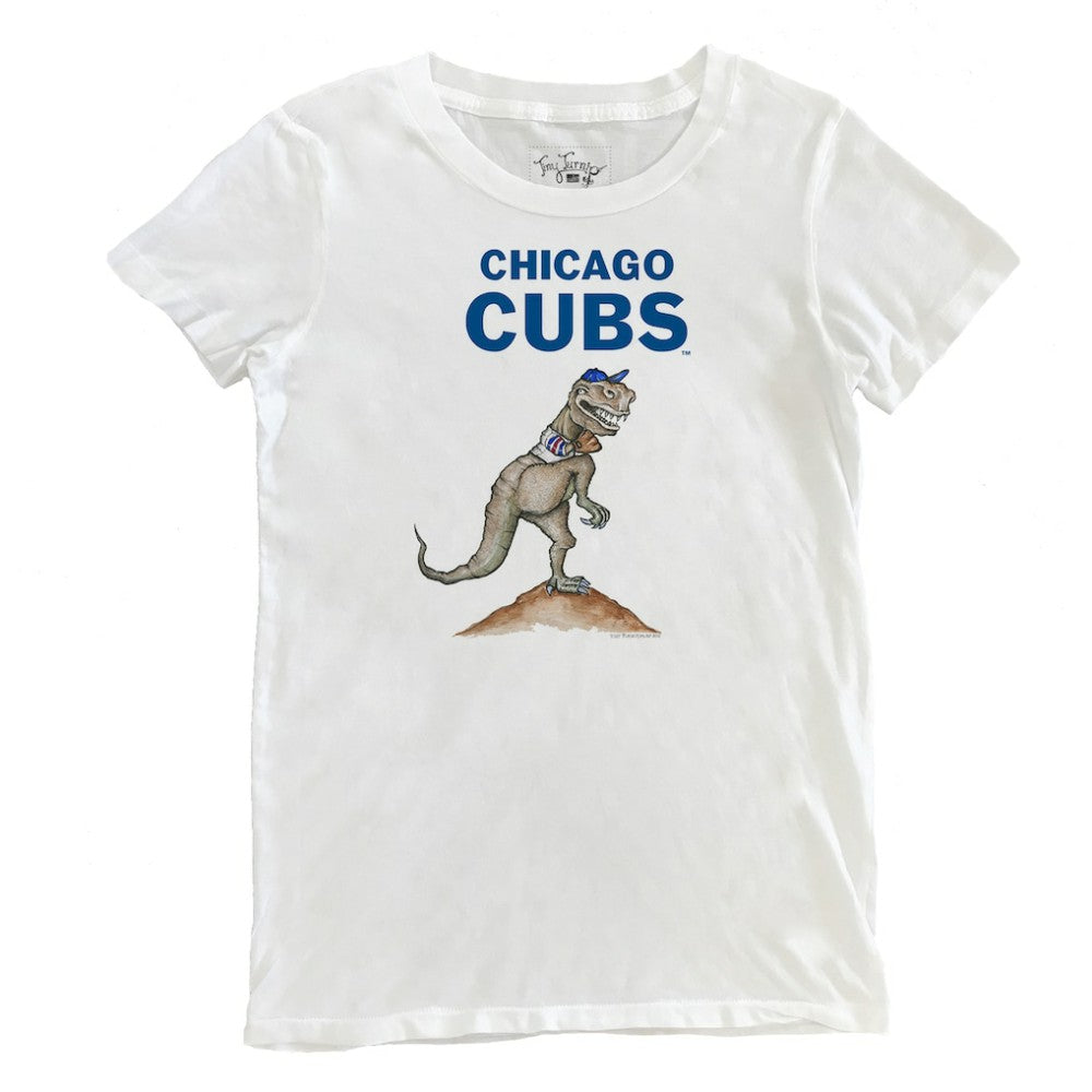 Chicago Cubs Tiny Turnip Women's TT Rex T-Shirt - White