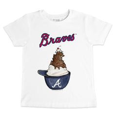 Atlanta Braves Tiny Turnip Youth Sundae Helmet T-Shirt - White