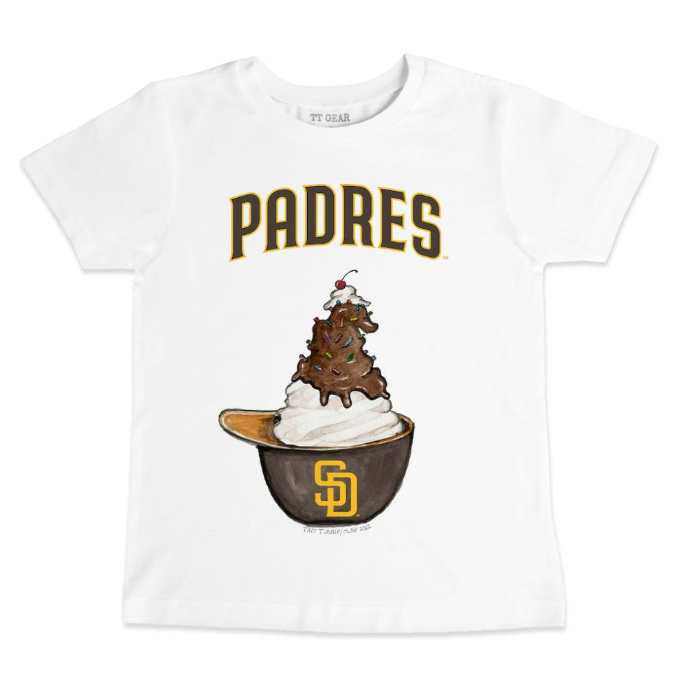 San Diego Padres Tiny Turnip Youth Sundae Helmet T-Shirt - White