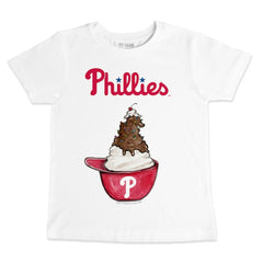 Philadelphia Phillies Tiny Turnip Youth Sundae Helmet T-Shirt - White
