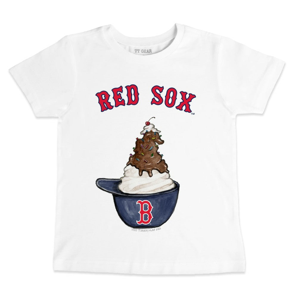 Boston Red Sox Tiny Turnip Youth Sundae Helmet T-Shirt - White