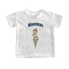 Seattle Mariners Tiny Turnip Youth Triple Scoop T-Shirt - White