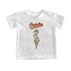Baltimore Orioles Tiny Turnip Youth Triple Scoop T-Shirt - White