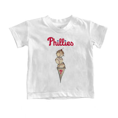 Philadelphia Phillies Tiny Turnip Youth Triple Scoop T-Shirt - White