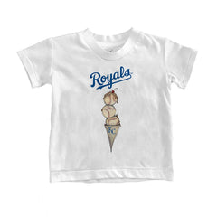 Kansas City Royals Tiny Turnip Youth Triple Scoop T-Shirt - White