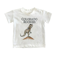 Colorado Rockies Tiny Turnip Youth TT Rex T-Shirt - White