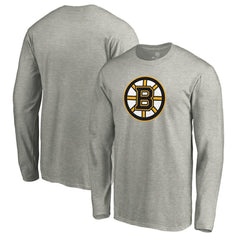 Boston Bruins Primary Logo Long Sleeve T-Shirt Heather Gray