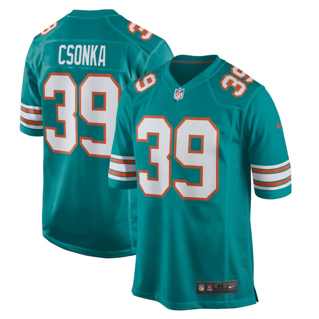 Larry Csonka Miami Dolphins Retired Player Jersey - Aqua | Nike sale