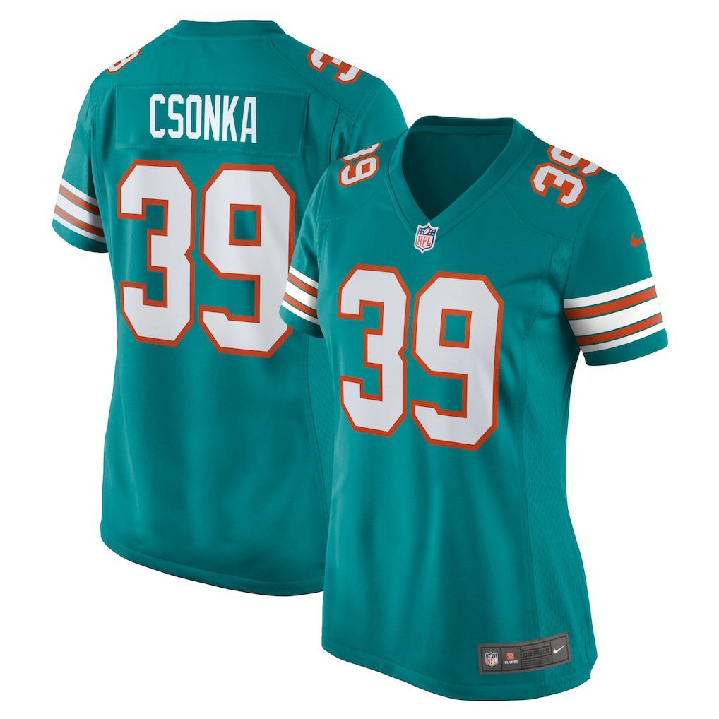 Larry Csonka Miami Dolphins Women's Retired Player Jersey - Aqua | Nike cheap