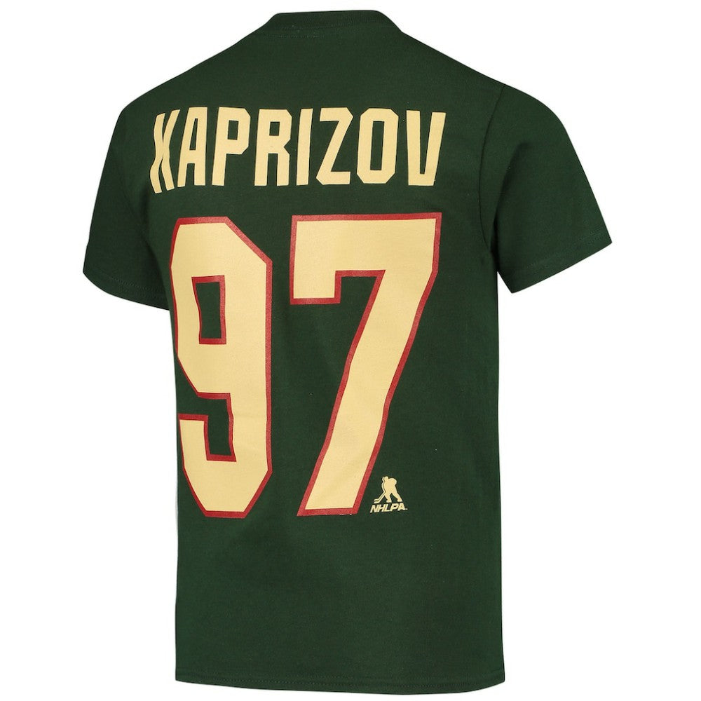 Kirill Kaprizov Minnesota Wild Youth Player Name & Number T-Shirt Green