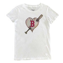 Boston Red Sox Tiny Turnip Women's Heart Bat T-Shirt - White