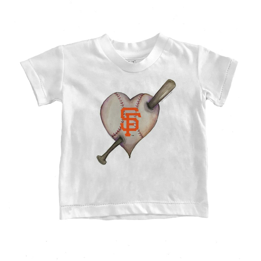 San Francisco Giants Tiny Turnip Youth Heart Bat T-Shirt - White