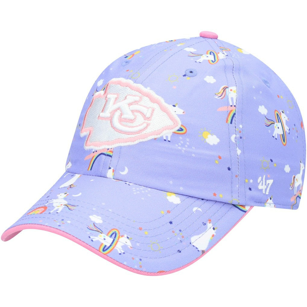 Kansas City Chiefs '47 Girls Preschool Unicorn Clean Up Adjustable Hat - Purple for sale