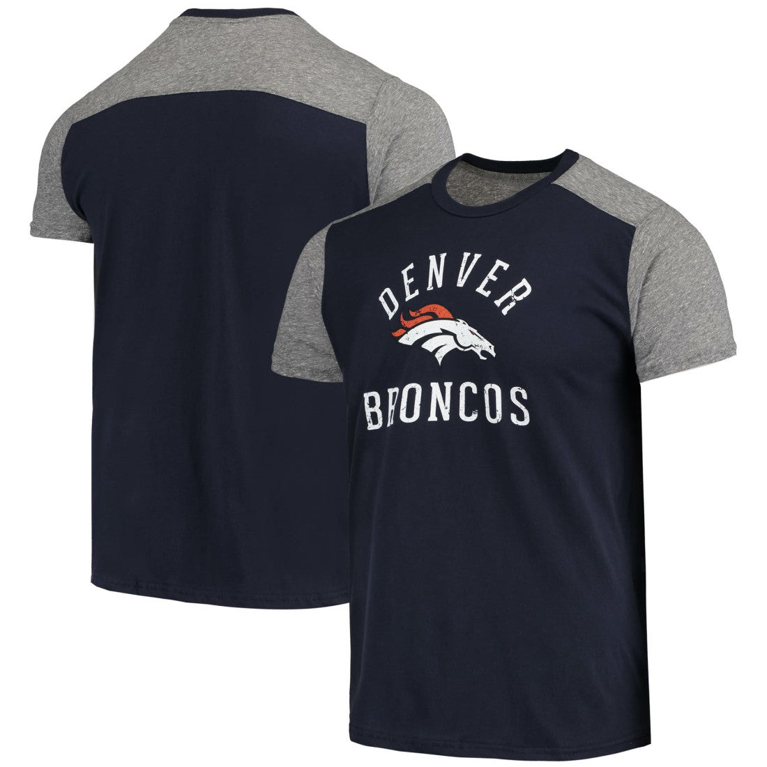 Denver Broncos Majestic Threads Field Goal Slub T-Shirt - Navy/Gray discount