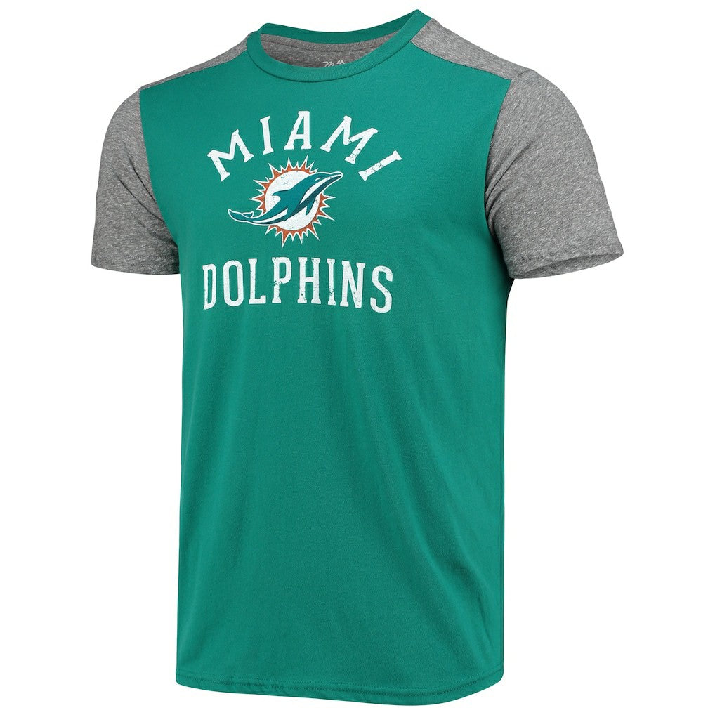 Miami Dolphins Majestic Threads Field Goal Slub T-Shirt - Aqua/Gray outlet