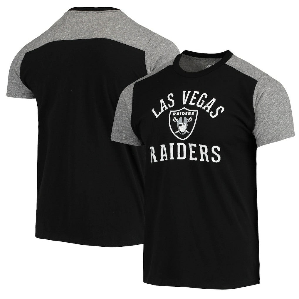 Las Vegas Raiders Majestic Threads Field Goal Slub T-Shirt - Black/Gray sale