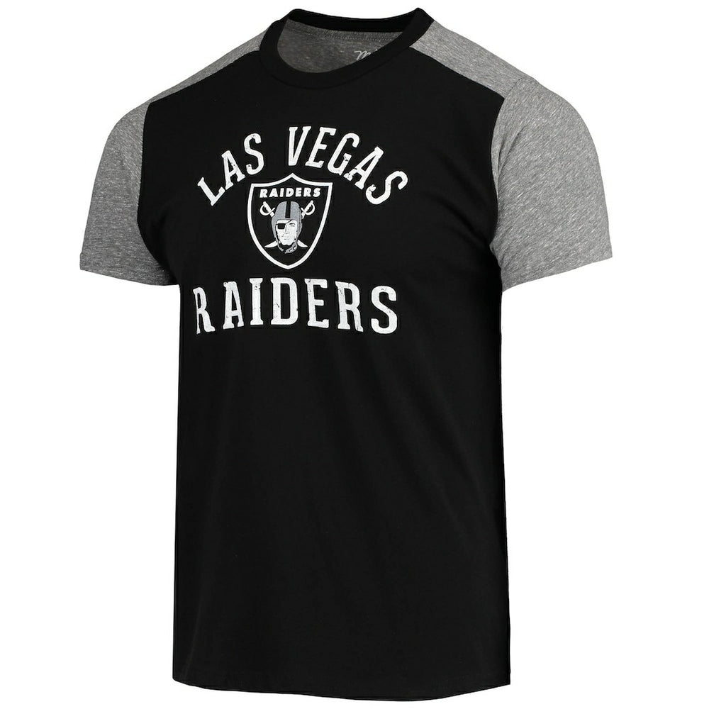 Las Vegas Raiders Majestic Threads Field Goal Slub T-Shirt - Black/Gray sale