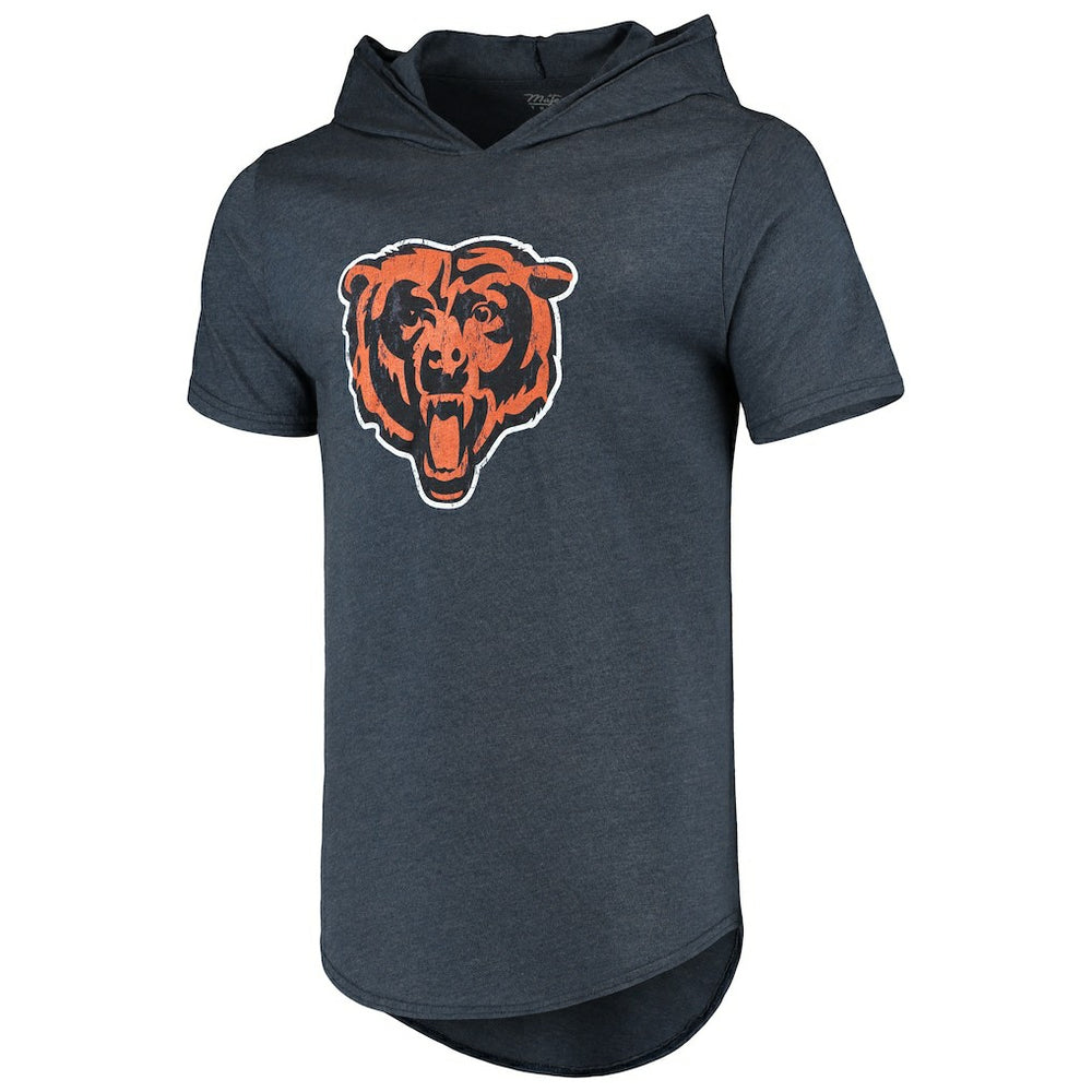Chicago Bears Majestic Threads Primary Logo Tri-Blend Hoodie T-Shirt - Navy for sale