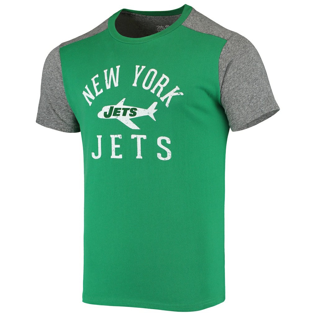 New York Jets Majestic Threads Gridiron Classics Field Goal Slub T-Shirt - Kelly Green/Heathered Gray online