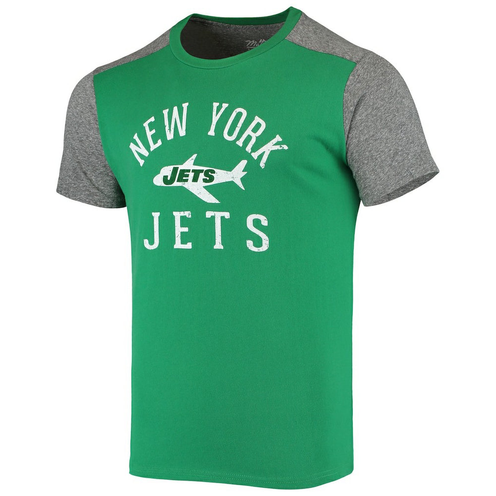 New York Jets Majestic Threads Gridiron Classics Field Goal Slub T-Shirt - Kelly Green/Heathered Gray online