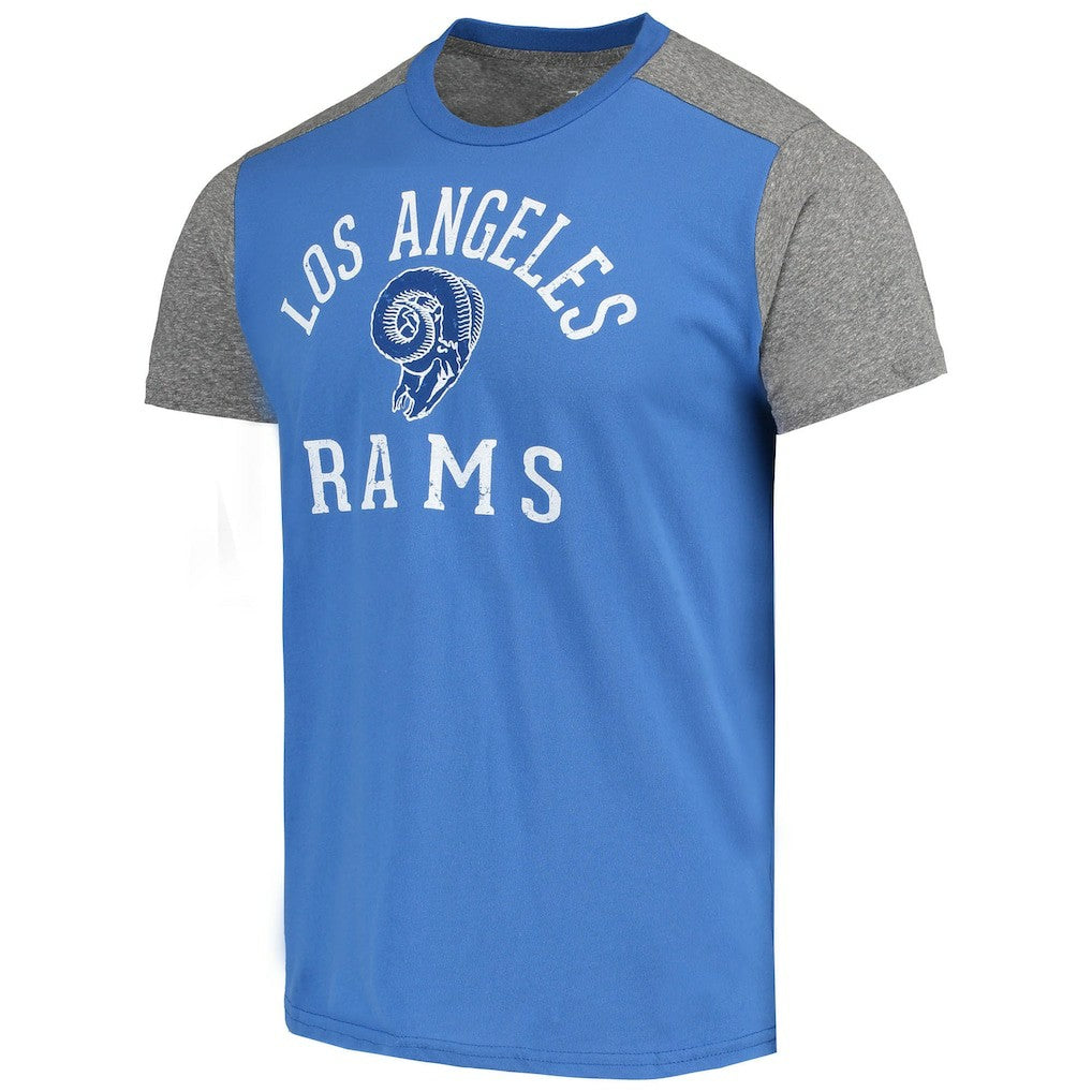 Los Angeles Rams Majestic Threads Gridiron Classics Field Goal Slub T-Shirt - Royal/Heathered Gray outlet