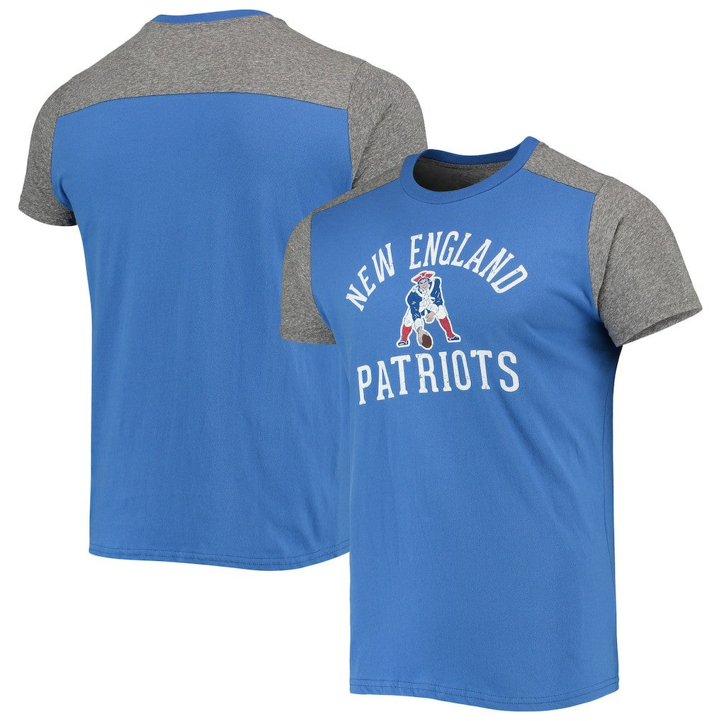 New England Patriots Majestic Threads Gridiron Classics Field Goal Slub T-Shirt - Royal/Heathered Gray outlet
