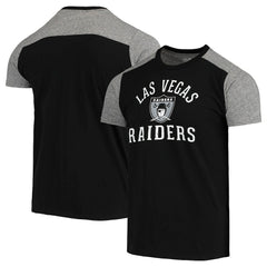 Las Vegas Raiders Majestic Threads Gridiron Classics Field Goal Slub T-Shirt - Black/Heathered Gray for sale