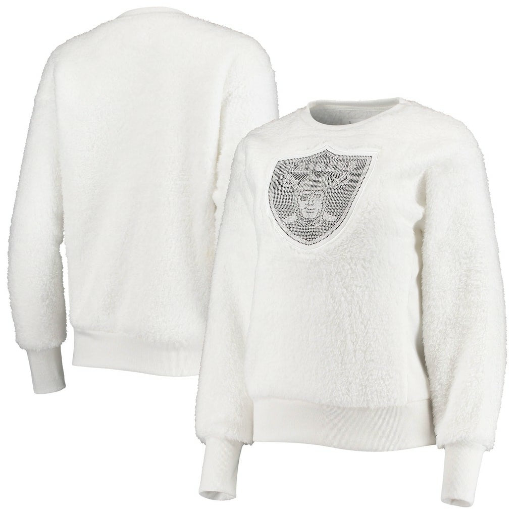 Las Vegas Raiders Touch Women's Milestone Tracker Pullover Sweatshirt - White cheap
