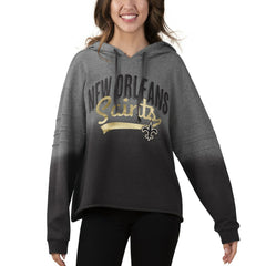 New Orleans Saints Touch Women's Superstar Dip-Dye Pullover Hoodie - Heathered Gray/Black sale
