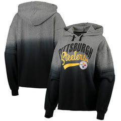 Pittsburgh Steelers Touch Women's Superstar Dip-Dye Pullover Hoodie - Heathered Gray/Black discount