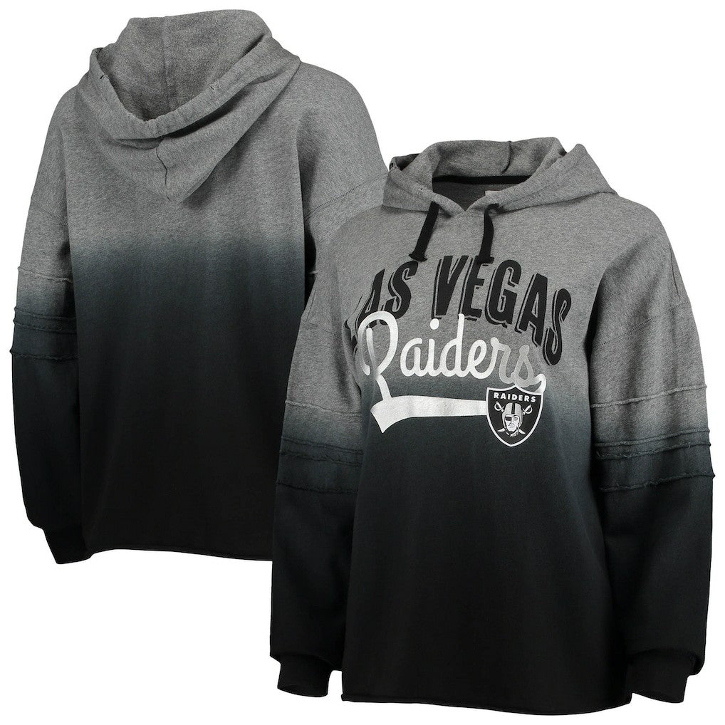 Las Vegas Raiders Touch Women's Superstar Dip-Dye Pullover Hoodie - Heathered Gray/Black online