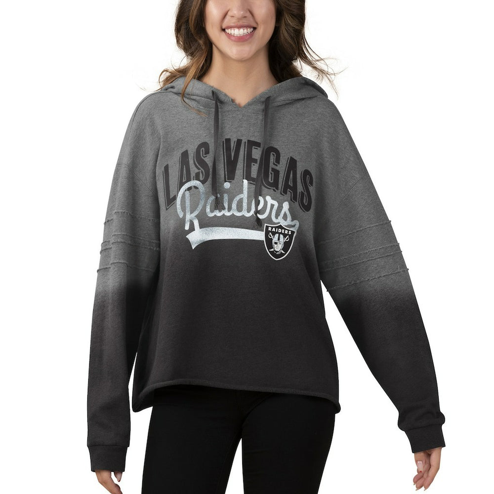 Las Vegas Raiders Touch Women's Superstar Dip-Dye Pullover Hoodie - Heathered Gray/Black online