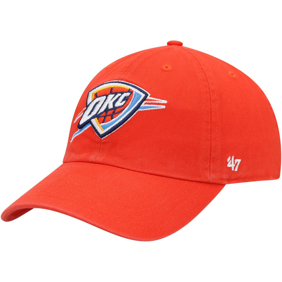 Oklahoma City Thunder '47 Core Logo Clean Up Adjustable Hat - Orange | 47 brand shop