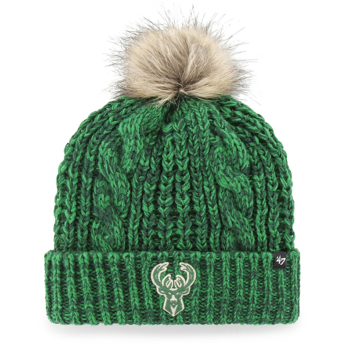 Milwaukee Bucks '47 Women's Meeko Cuffed Knit Hat with Pom - Hunter Green | 47 brand shop