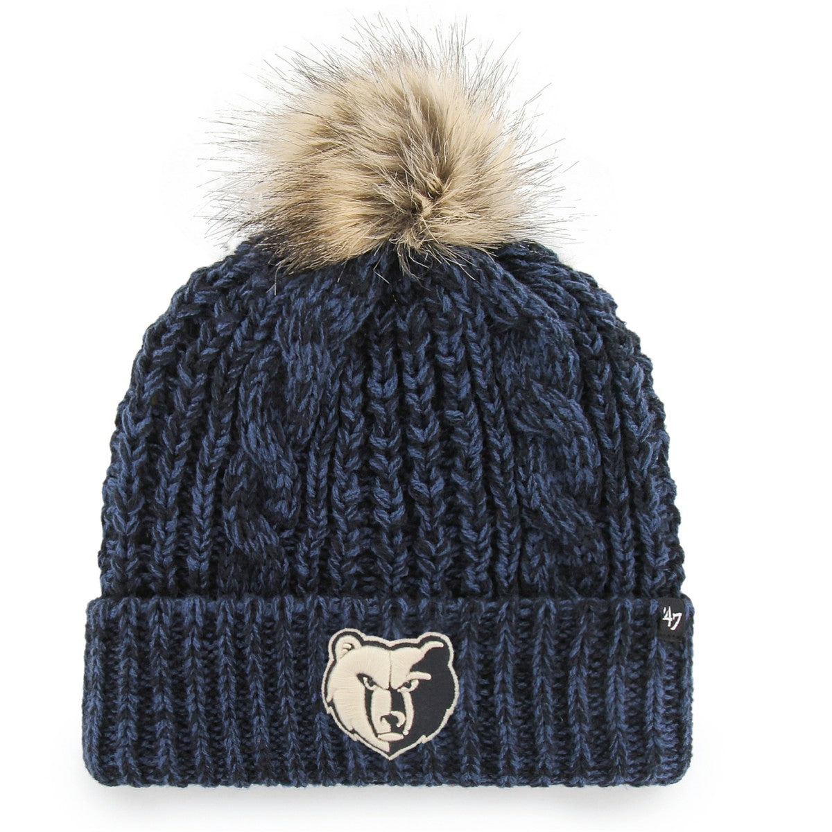 Memphis Grizzlies '47 Women's Meeko Cuffed Knit Hat with Pom - Navy | 47 brand cheap