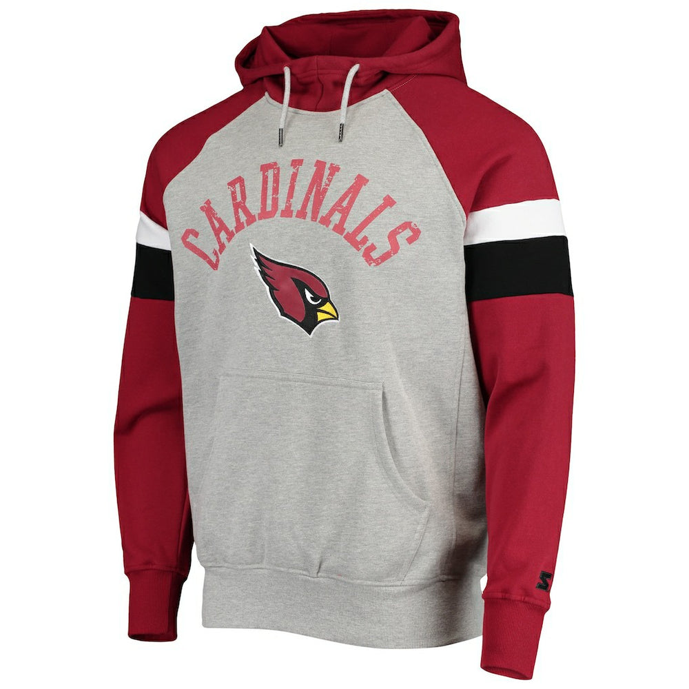 Arizona Cardinals Starter Home Run Raglan Pullover Hoodie - Heathered Gray/Cardinal sale