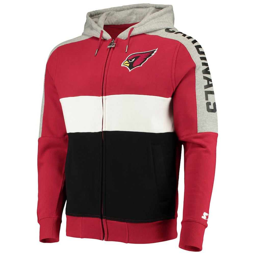 Arizona Cardinals Starter Playoffs Color Block Full-Zip Hoodie - Cardinal/Black on sale