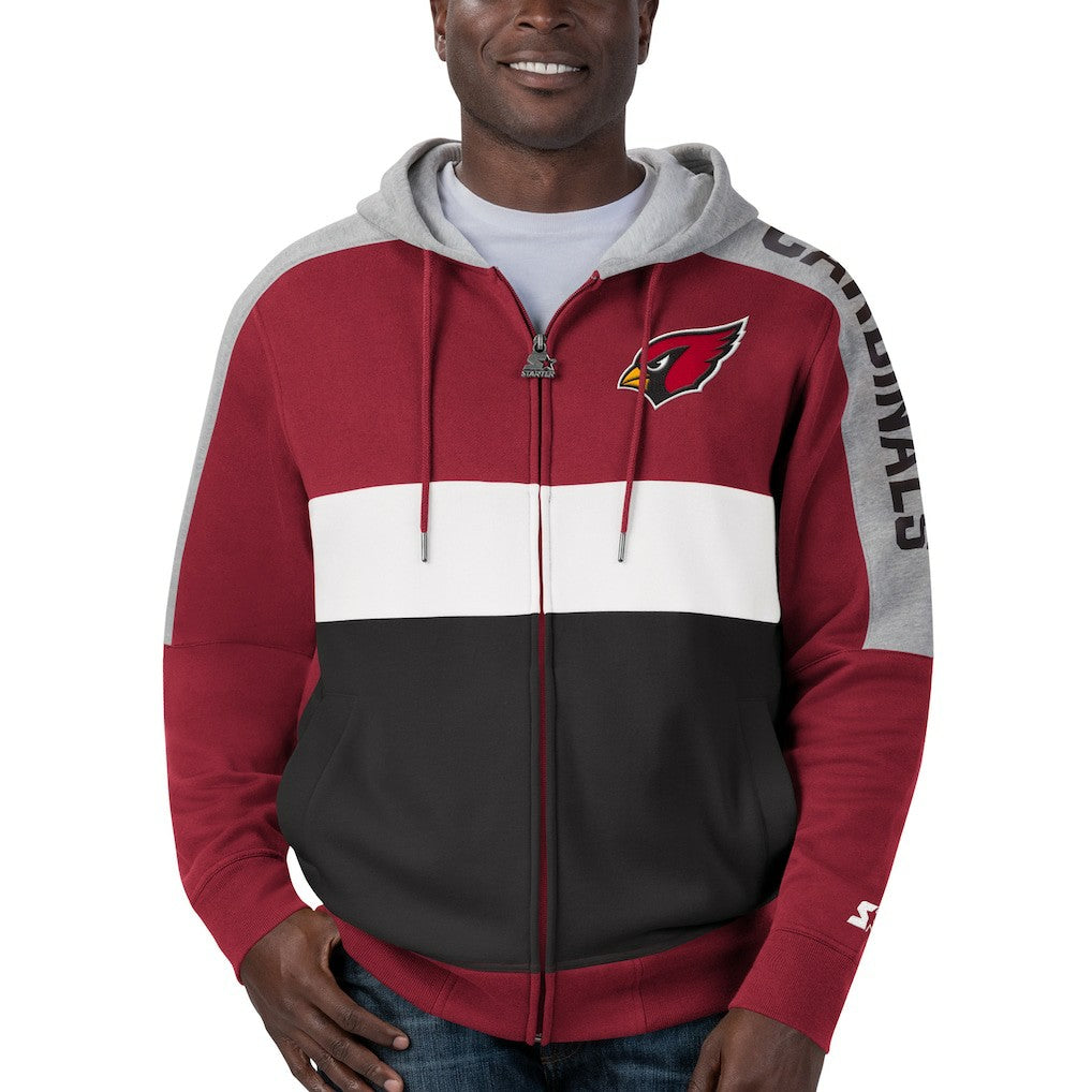 Arizona Cardinals Starter Playoffs Color Block Full-Zip Hoodie - Cardinal/Black on sale