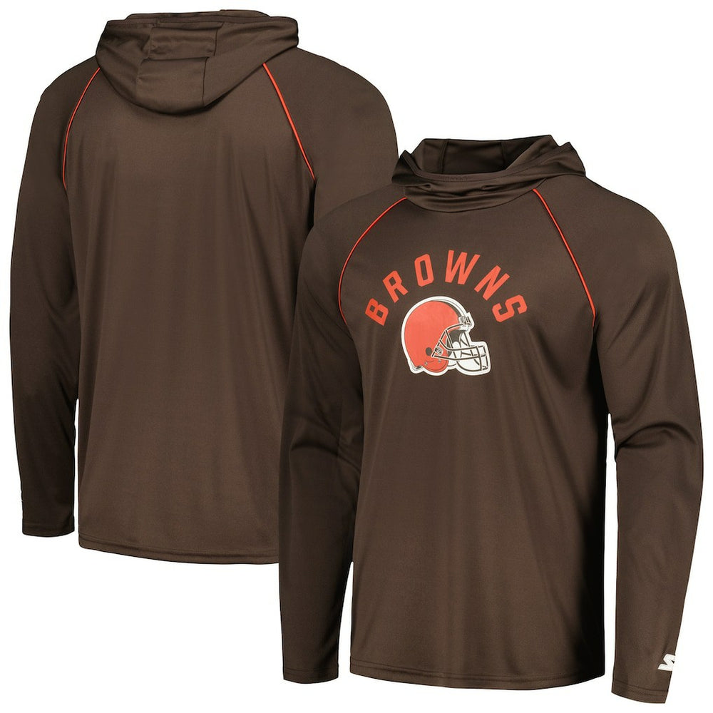 Cleveland Browns Starter Raglan Long Sleeve Hoodie T-Shirt - Brown online
