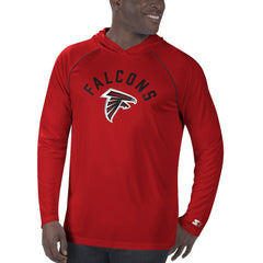Atlanta Falcons Starter Raglan Long Sleeve Hoodie T-Shirt - Red on sale