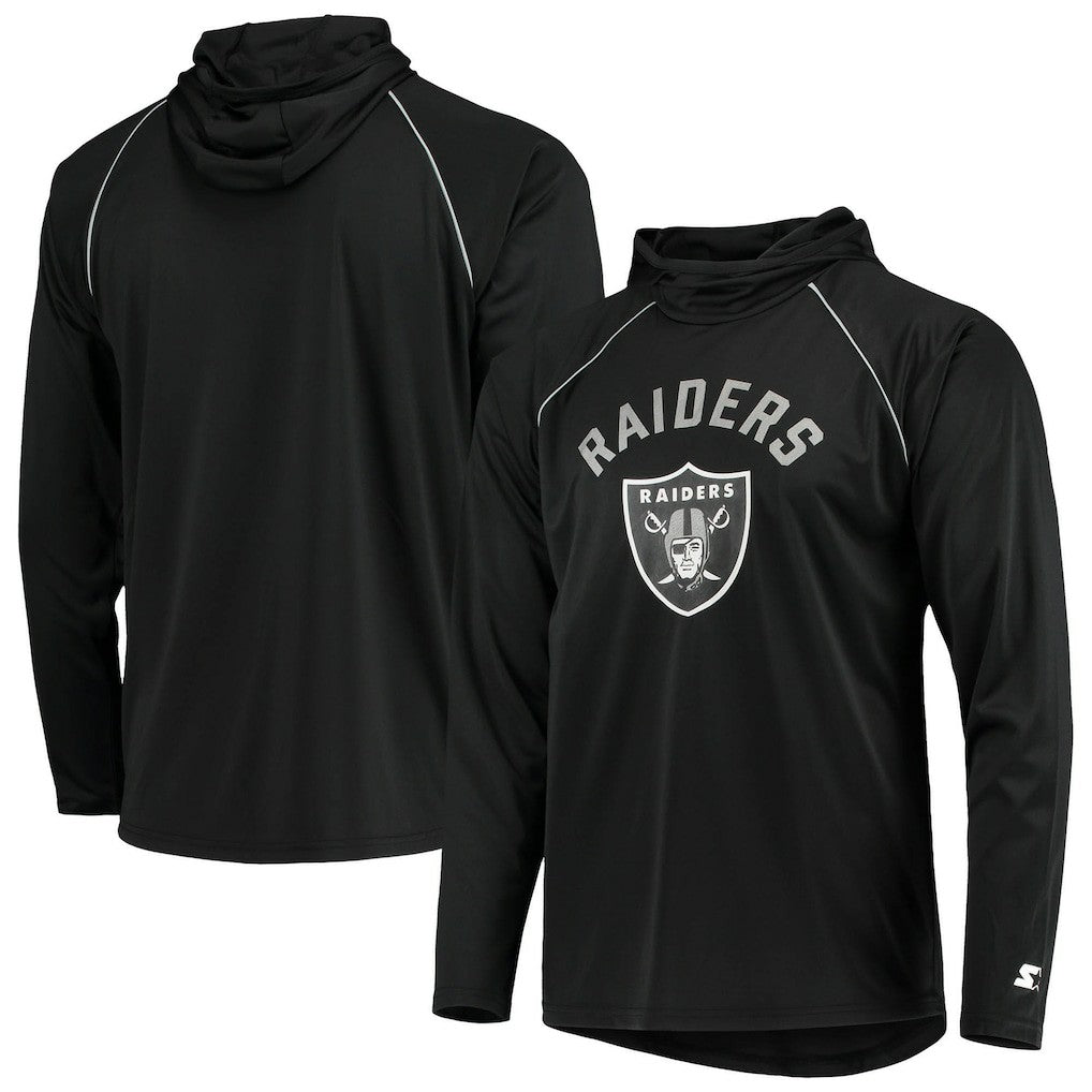Las Vegas Raiders Starter Raglan Long Sleeve Hoodie T-Shirt - Black online