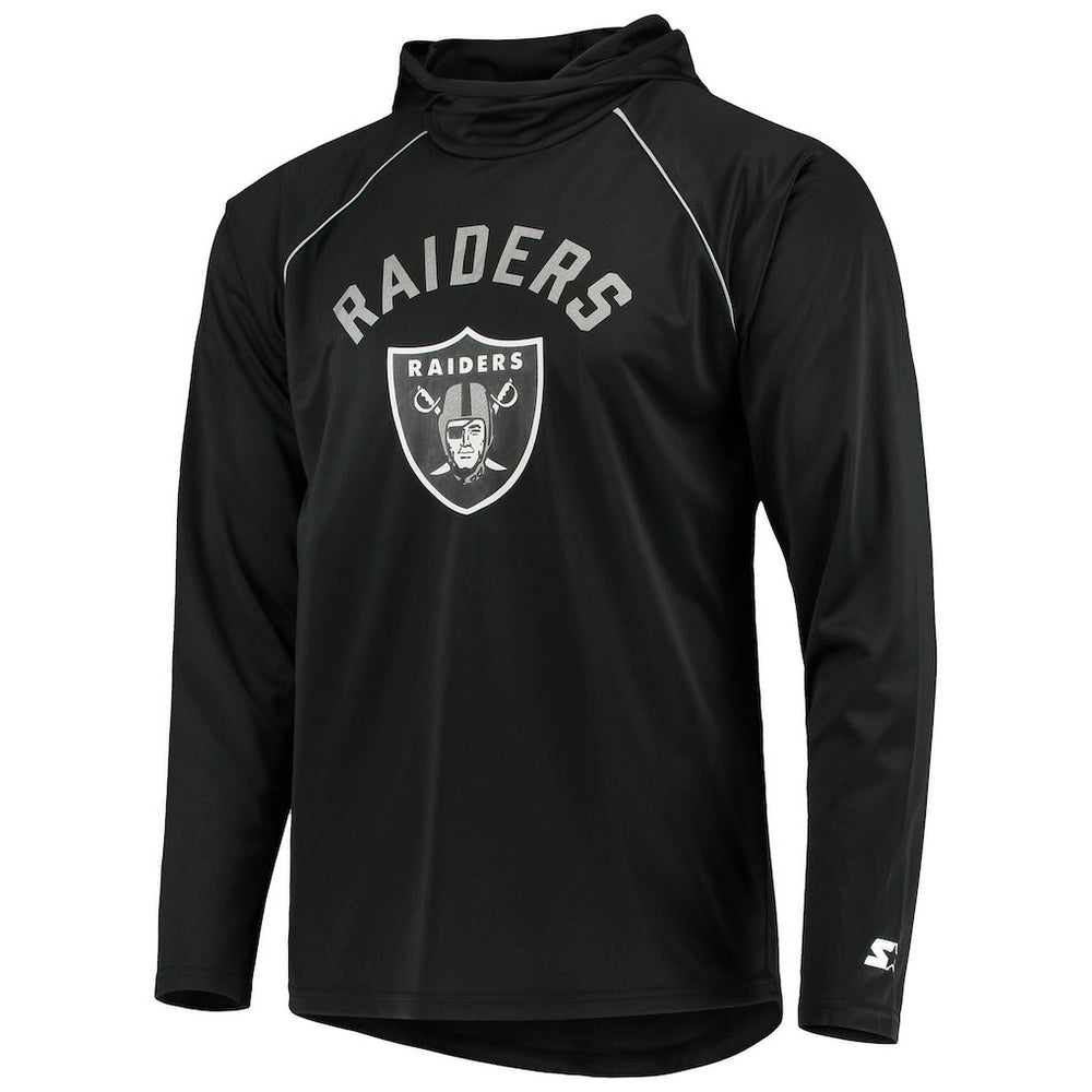 Las Vegas Raiders Starter Raglan Long Sleeve Hoodie T-Shirt - Black online