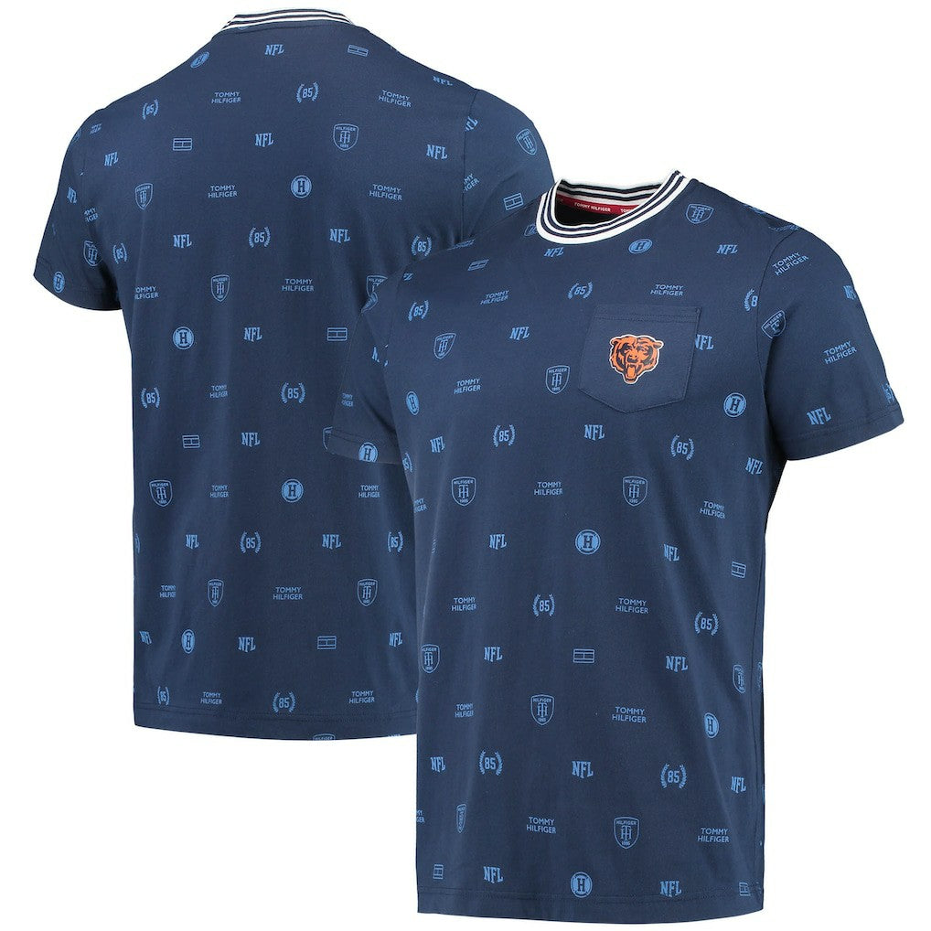 Chicago Bears Tommy Hilfiger Essential Pocket T-Shirt - Navy for sale