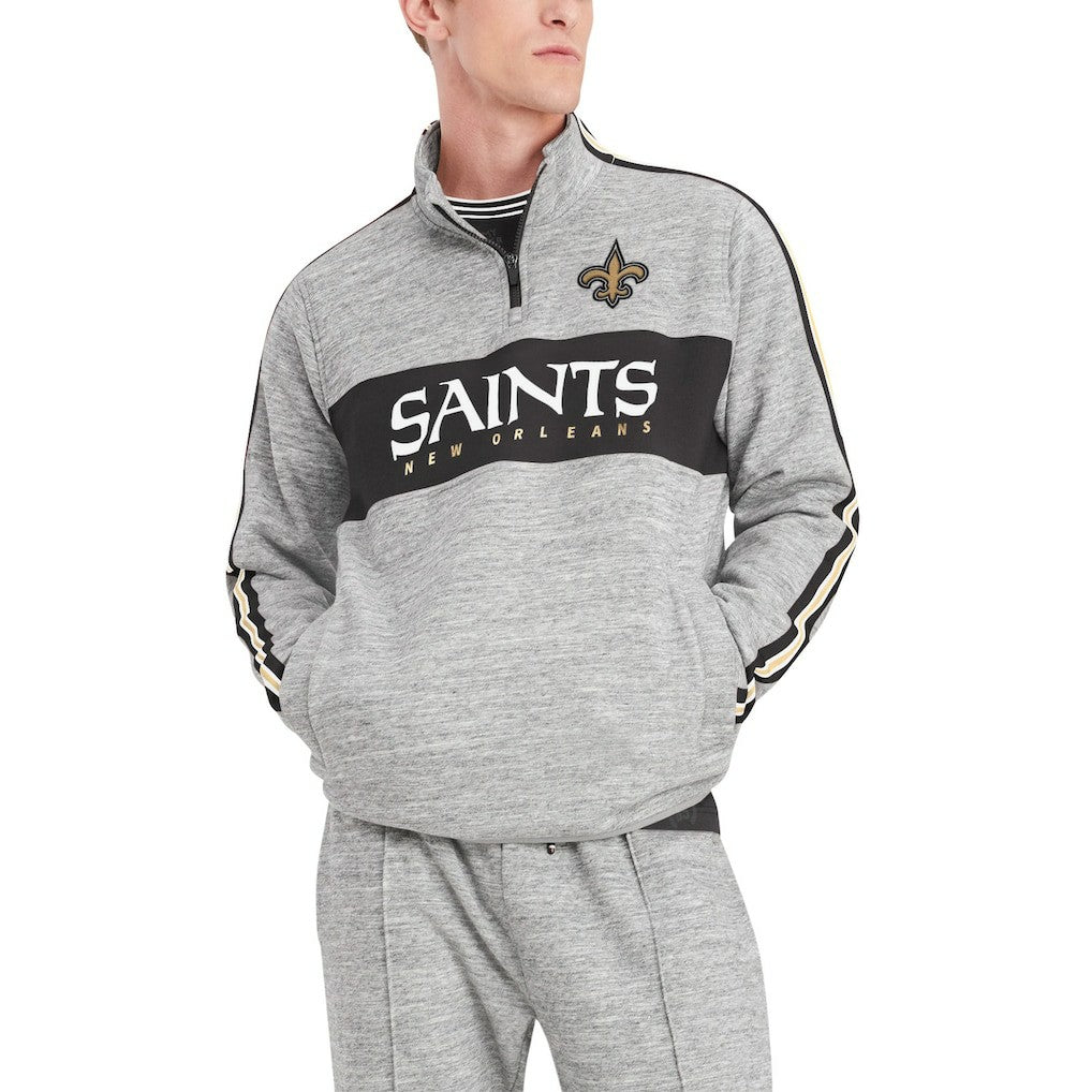 New Orleans Saints Tommy Hilfiger Mario Quarter-Zip Jacket - Heathered Gray for sale