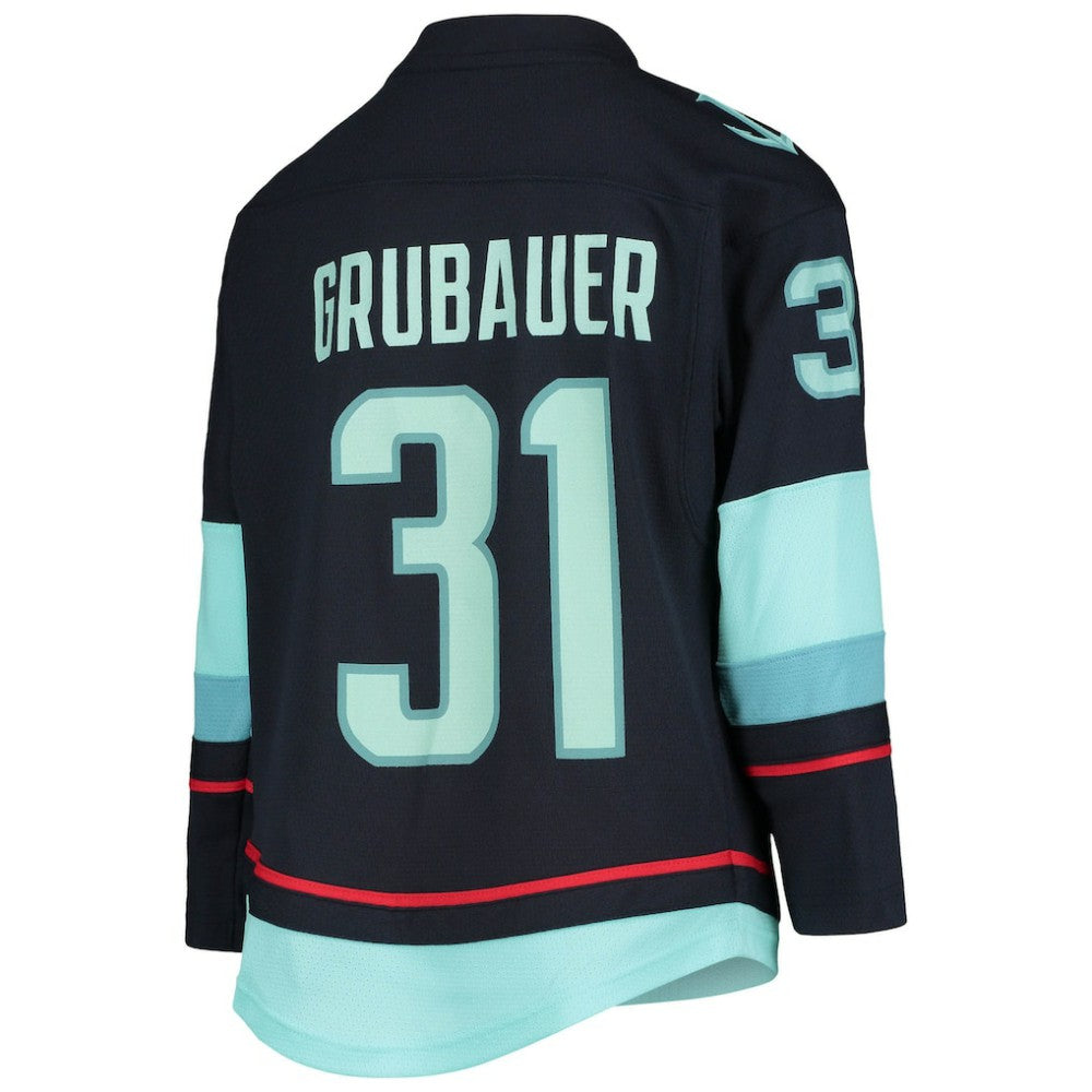 Philipp Grubauer Seattle Kraken Youth Home Replica Player Jersey Deep Sea Blue