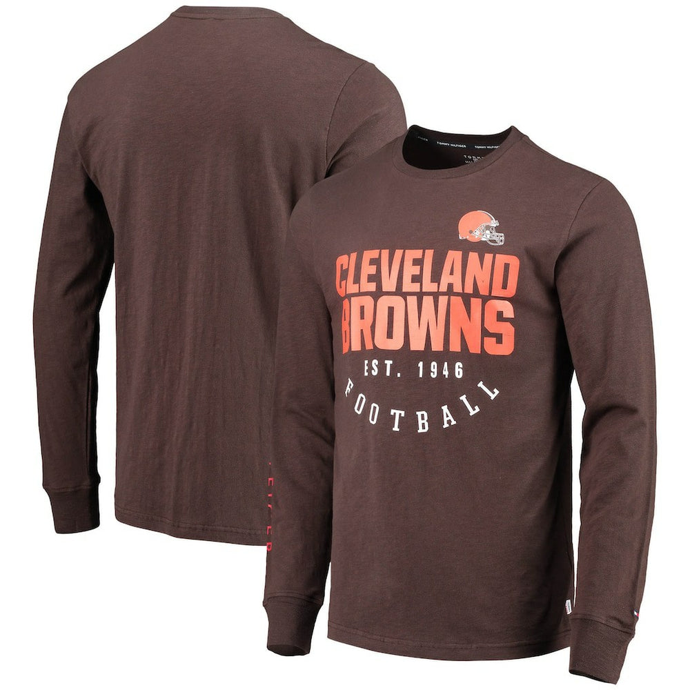 Cleveland Browns Tommy Hilfiger Peter Long Sleeve T-Shirt - Brown on sale