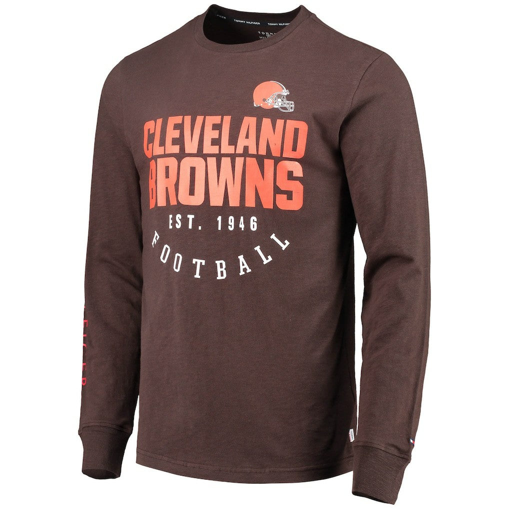 Cleveland Browns Tommy Hilfiger Peter Long Sleeve T-Shirt - Brown on sale