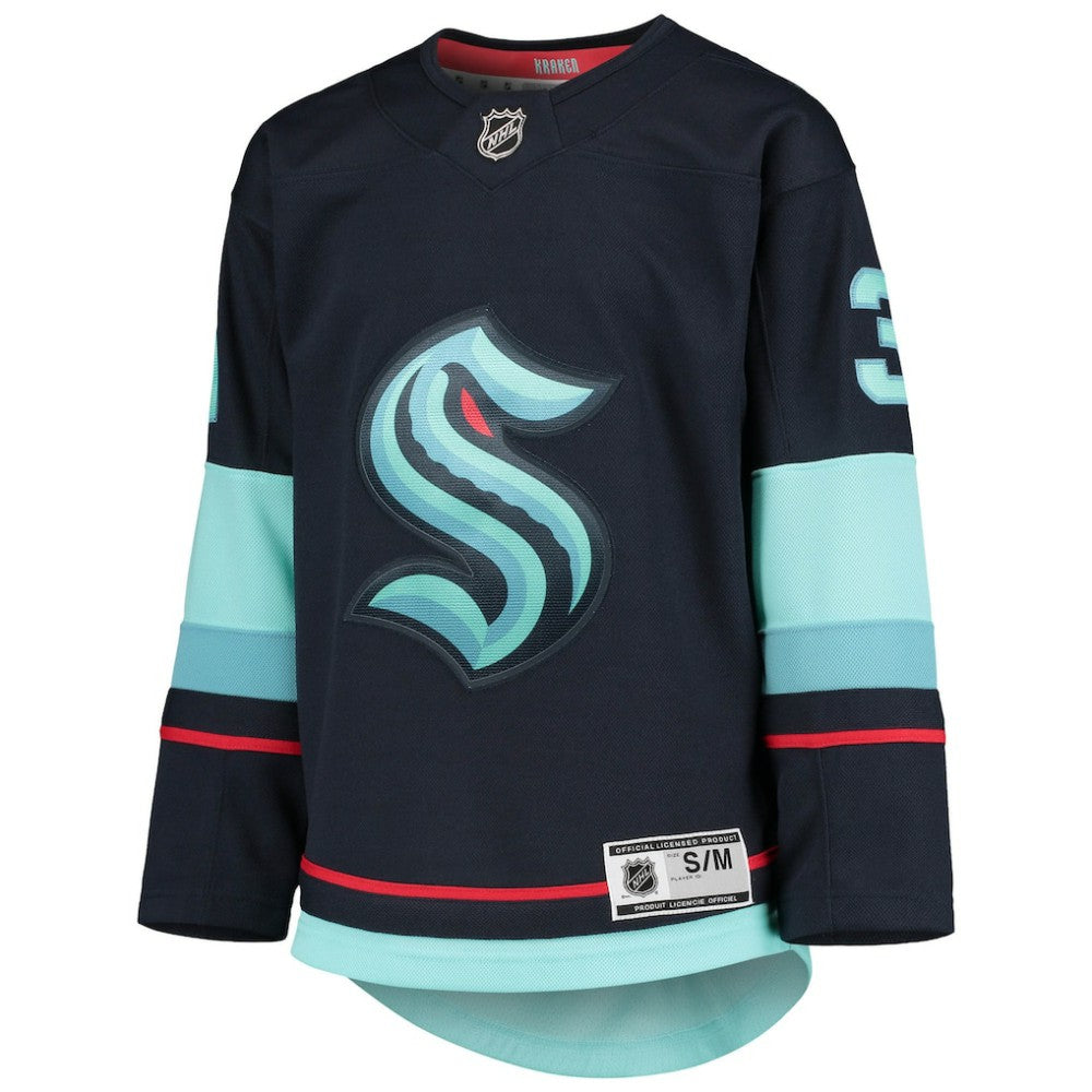 Philipp Grubauer Seattle Kraken Youth Home Premier Player Jersey Deep Sea Blue
