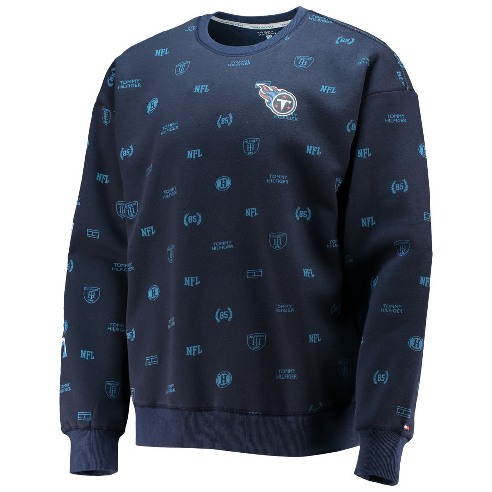 Tennessee Titans Tommy Hilfiger Reid Graphic Pullover Sweatshirt - Navy for sale